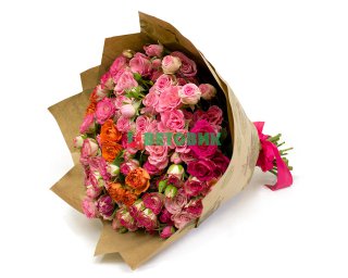 Букет из 35 кустовых роз микс 40 см (Кения)