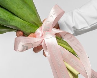 Букет из 15 тюльпанов стандарт микс под ленту  small - 4