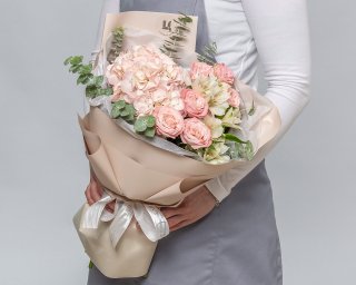 Букет цветов Розовый дуэт  small - 3