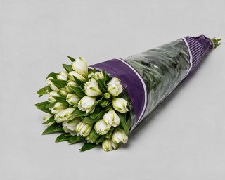 Пачка из 10 белых альстромерий  small - 2
