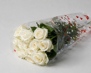 Пачка из 15 белых роз (Россия) 40 см small - 2