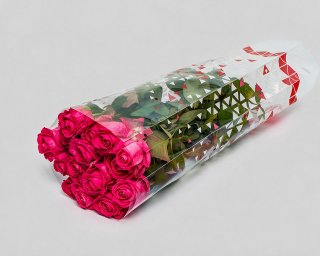 Пачка из 15 малиновых роз (Россия) 40 см small - 2