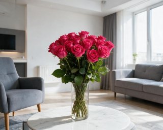 Пачка из 15 малиновых роз (Россия) 40 см small - 4