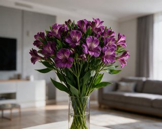 Пачка из 10 фиолетовых альстромерий  small - 4