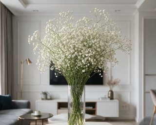 Пачка из 25 белых ветвей гипсофилы  small - 4