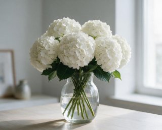 Пачка из 5 белых гортензий  small - 4