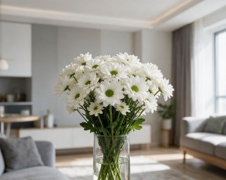 Пачка из 5 белых кустовых хризантем Бакарди  small - 4