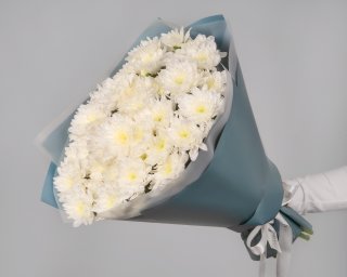 Букет из белой хризантемы в упаковке      5 шт small - 2